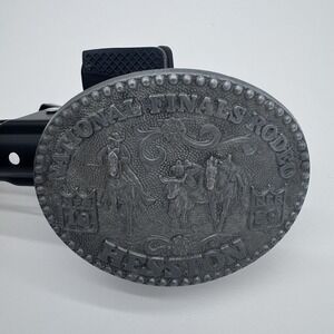 Vintage National Finals Rodeo 1989 Hesston Fred Fellows Collector's Belt Buckle.